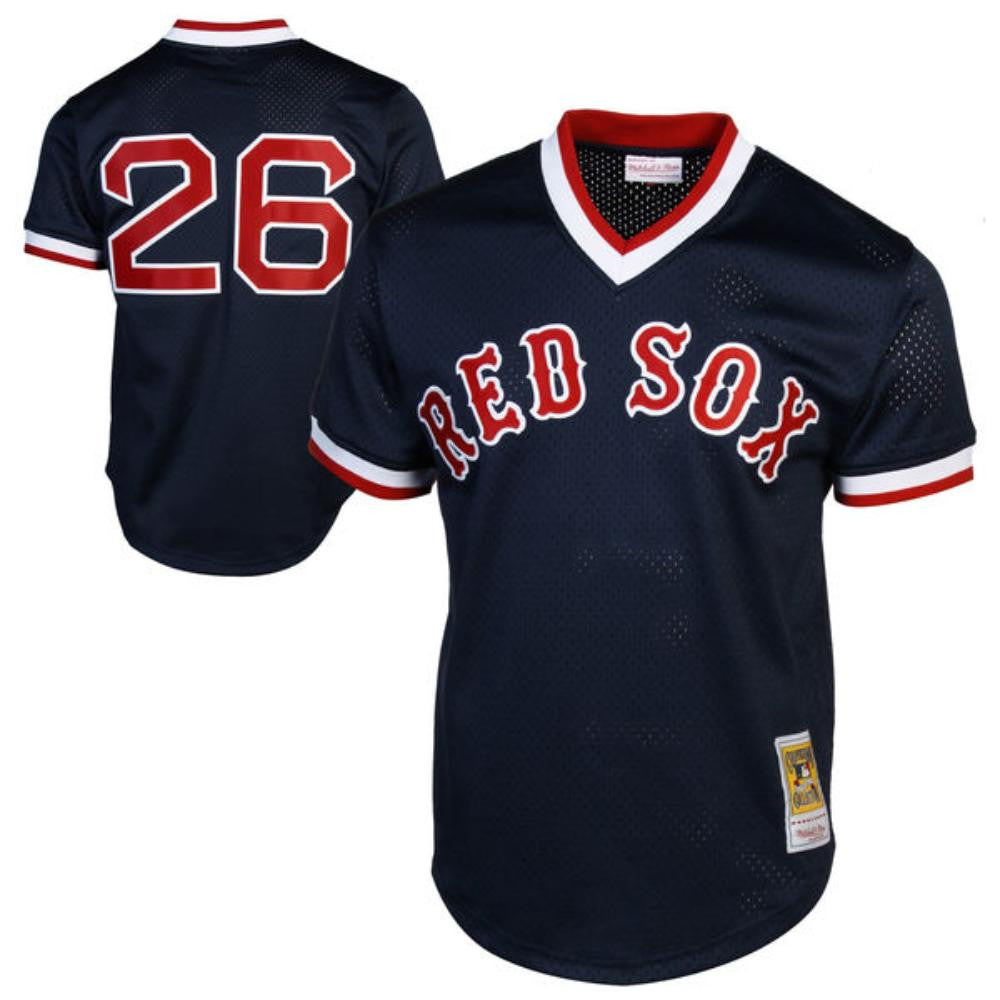 Wade Boggs #26 Boston Red Sox 1992 Throwback Mesh Pullover Limited Jersey - Navy