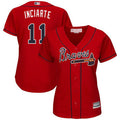 Atlanta Braves #11 Womens Ender Inciarte Alternate Limited Baseball Jersey - Red