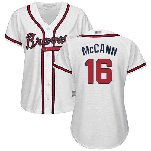 Brian Mccann #16 Atlanta Braves Womens Home Limited Baseball Jersey - White