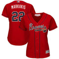 Nick Markakis #22 Atlanta Braves Womens Alternate Limited Baseball Jersey - Red