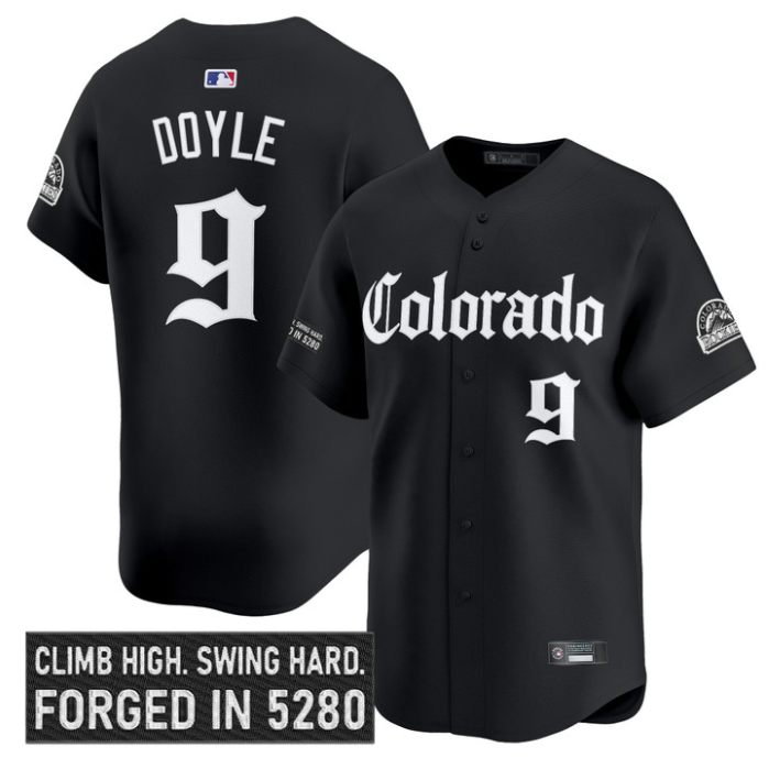 Brenton Doyle #9 Colorado Rockies Gothic Mile High Shadows Edition Limited Jersey