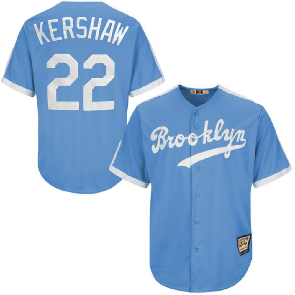 Clayton Kershaw #22 Brooklyn Dodgers Limited Throwback Jersey - Blue