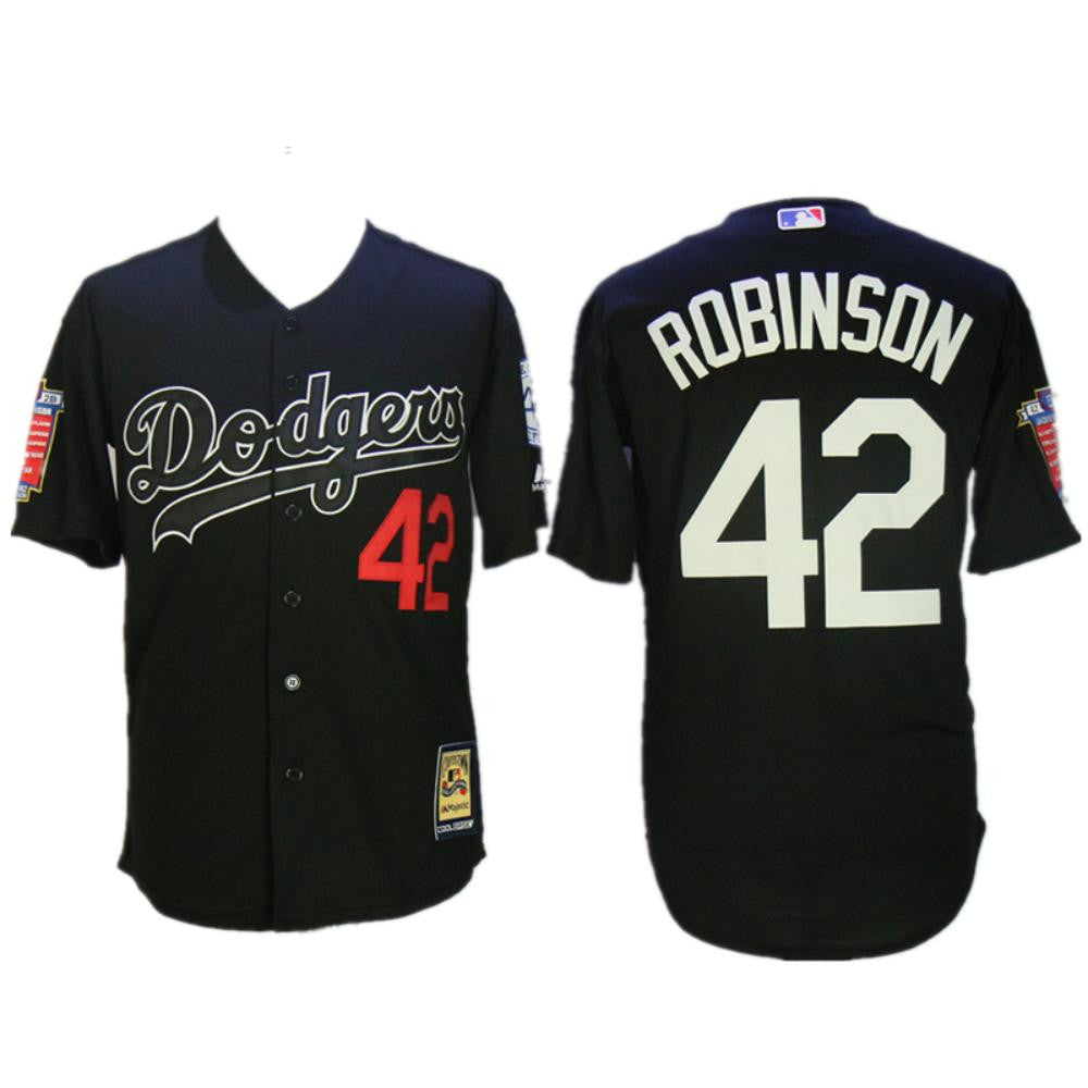 Jackie Robinson #42 Brooklyn Dodgers Limited Throwback Jersey - Black