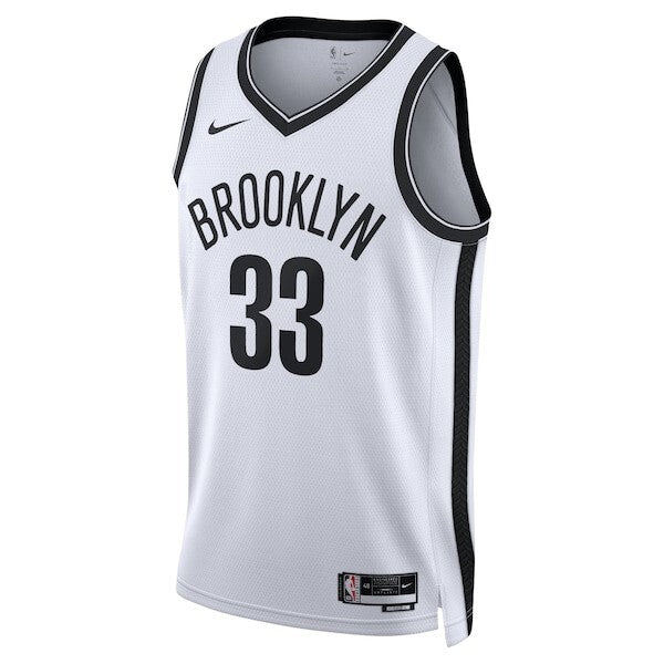 Brooklyn Nets Nike Association Edition Swingman Jersey - White - Nic Claxton - Unisex