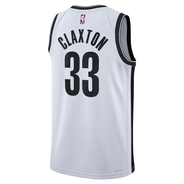 Brooklyn Nets Nike Association Edition Swingman Jersey - White - Nic Claxton - Unisex