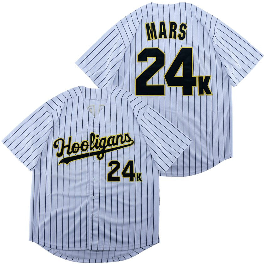 Bruno Mars Hooligans 24K Limited Baseball Jersey - White