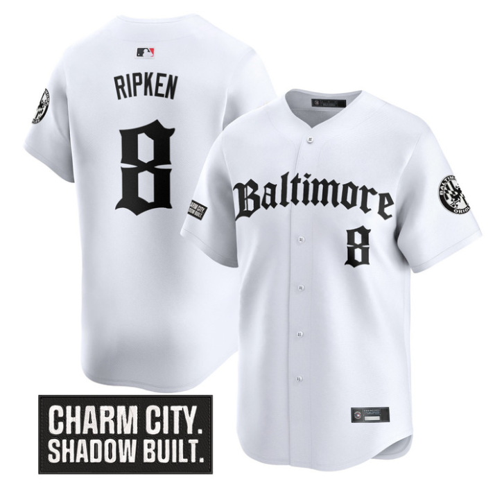 Cal Ripken #8 Baltimore Orioles Gothic Harbor Edition Limited Jersey - White