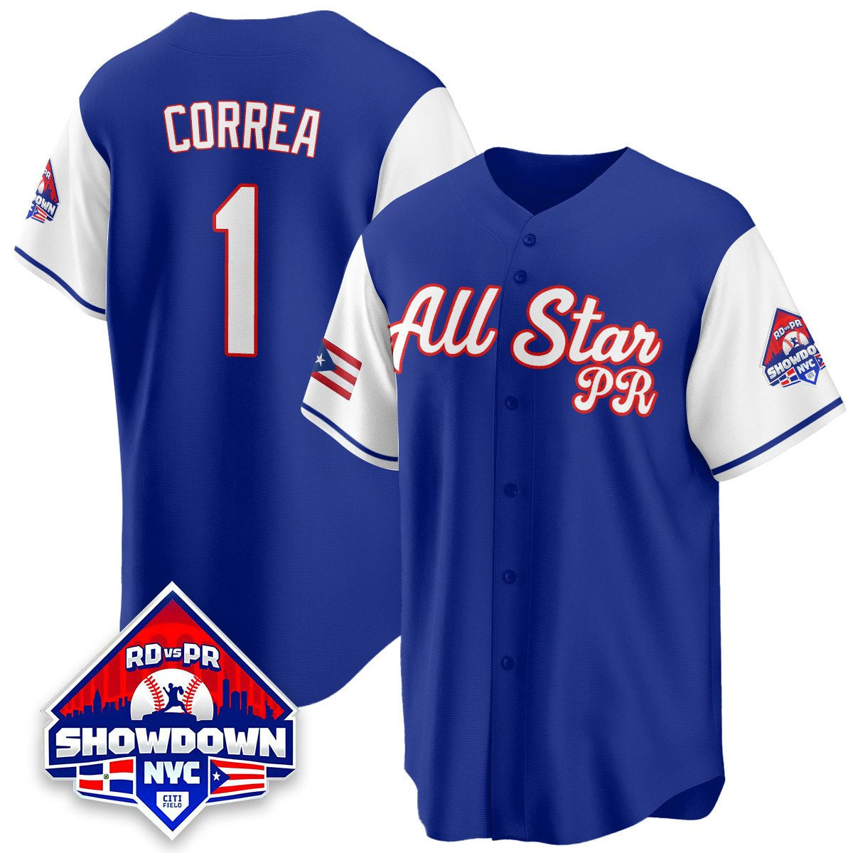 Carlos Correa #1 2025 Puerto Rican Baseball All-Star Sleev Limited Jersey - White