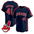 Carlos Santana #41 Cleveland Indians Ricky Wild Thing Vaughn Limited Jersey - Navy