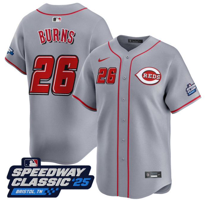 Chase Burns #26 Cincinnati Reds Speedway Classic Limited Jersey - Gray