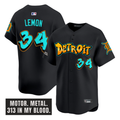 Motor City #34 Detroit Tigers Chet Lemon Graffiti Edition Limited Jersey - Cream