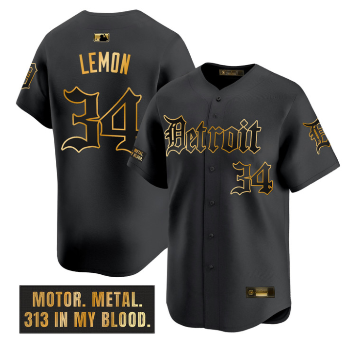 Chet Lemon #34 Detroit Tigers Motor Gothic Edition Limited Jersey