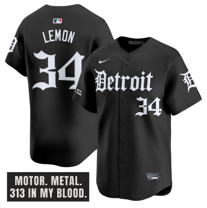 Chet Lemon #34 Detroit Tigers Motor Gothic Edition Vapor Limited Jersey