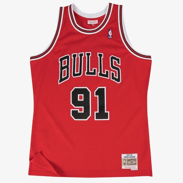 Chicago Bulls Mitchell & Ness Swingman Jersey Road Dennis Rodman 1997-98