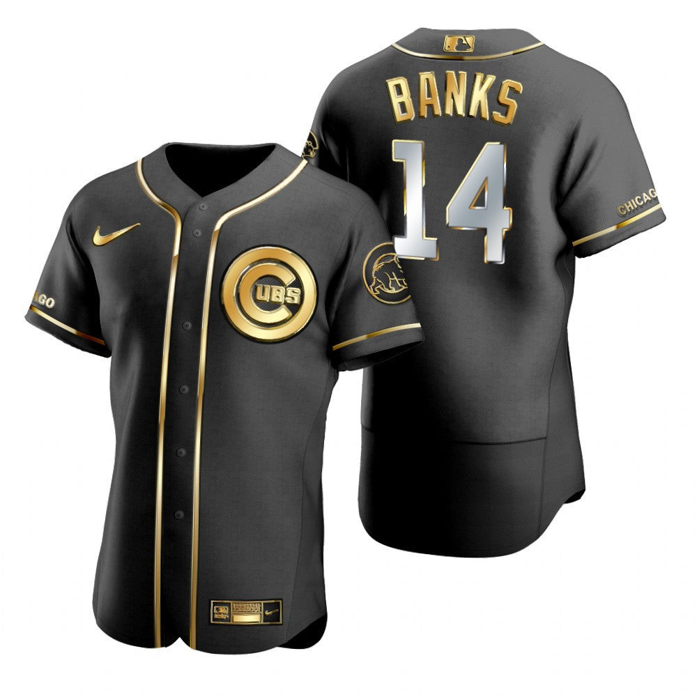 Ernie Banks #14 Chicago Cubs Brandedition Black Gift Cubs Fans Limited Jersey - Golden
