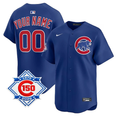 Chicago Cubs 150Th Anniversary Limited Custom Jersey - Royal Blue