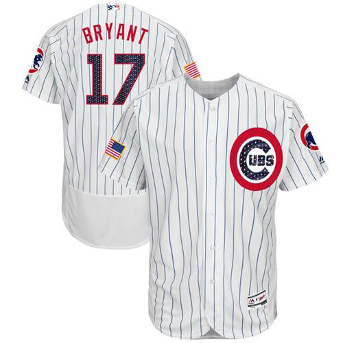 Kris Bryant #17 Chicago Cubs Fashion Stars Stripes Flexbase Authentic Jersey - White