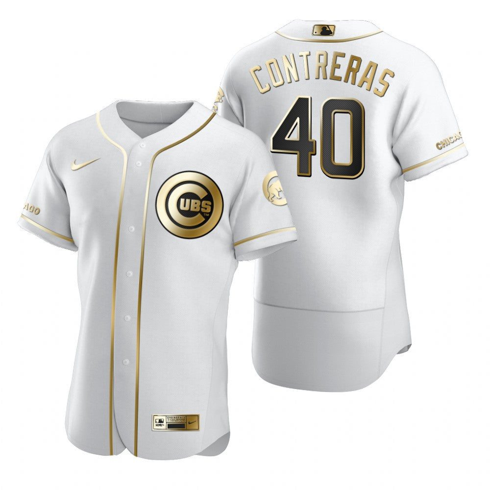 Willson Contreras #40 Chicago Cubs Brandedition White Gift Cubs Fans Limited Jersey - Golden