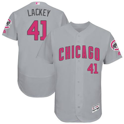 John Lackey #41 Chicago Cubs Flexbase Authentic Mothers Day Jersey - Grey