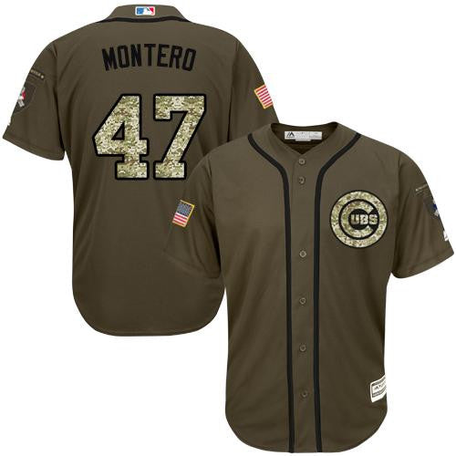 Miguel Montero #47 Chicago Cubs Salute To Service Limited Jersey - Green