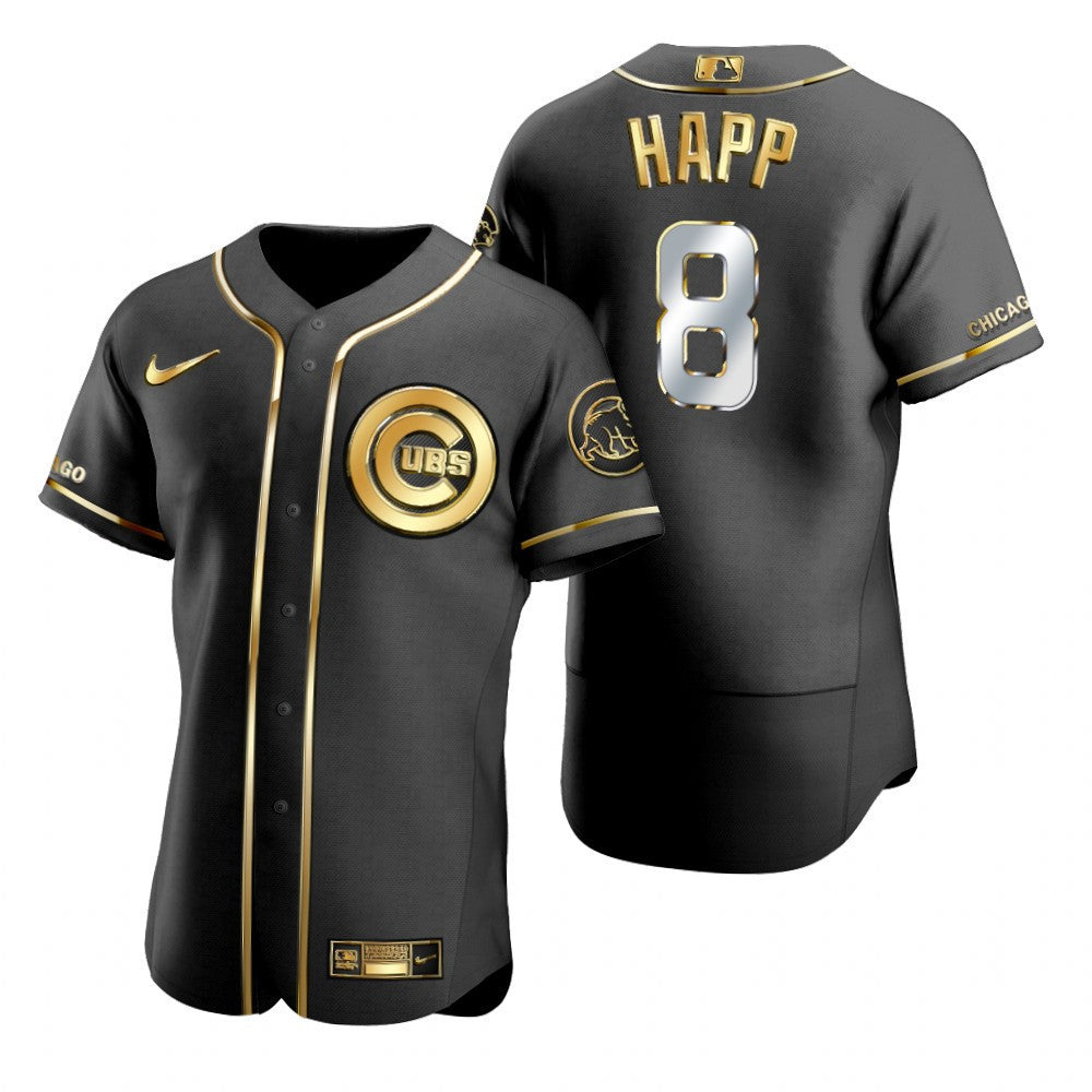 Ian Happ #8 Chicago Cubs Brandedition Black Gift Cubs Fans Limited Jersey - Golden