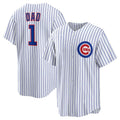 Chicago Cubs #1 Dad Home Baseball Limited Jersey - White