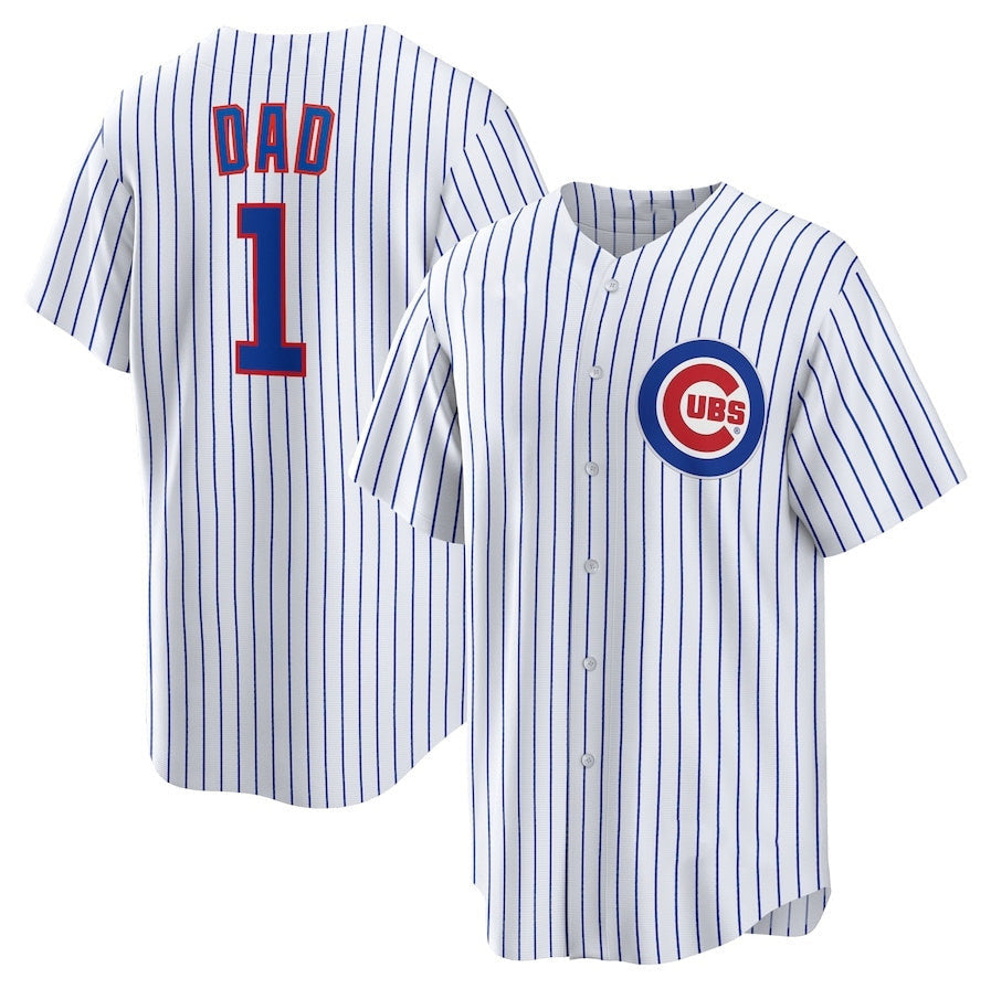 Chicago Cubs #1 Dad Home Baseball Limited Jersey - White