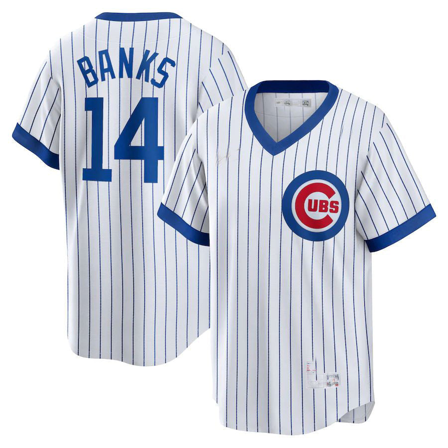 Ernie Banks #14 Chicago Cubs Home Cooperstown Bas Limited Player Jersey - White