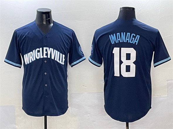 Chicago Cubs #18 Shota Imanaga City Connect Limited Baseball Jersey - Navy