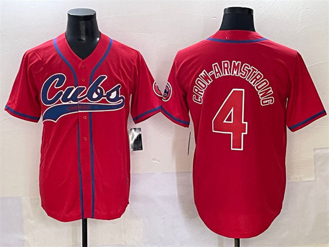 Pete Crow-Armstrong #4 Chicago Cubs Limited Cool Base Baseball Jersey - Red