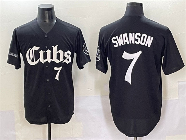 Dansby Swanson #7 Chicago Cubs 'Gothic North Side Edition' Vapor Premier L Jersey - Black