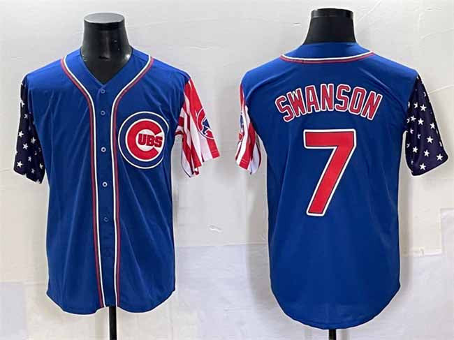 Dansby Swanson #7 Chicago Cubs 2025 Independence Day Vapor Premier Limited Jersey - Royal