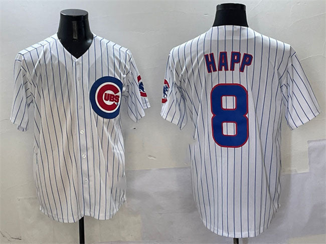 Ian Happ #8 Chicago Cubs Limited Cool Base Baseball Jersey - White