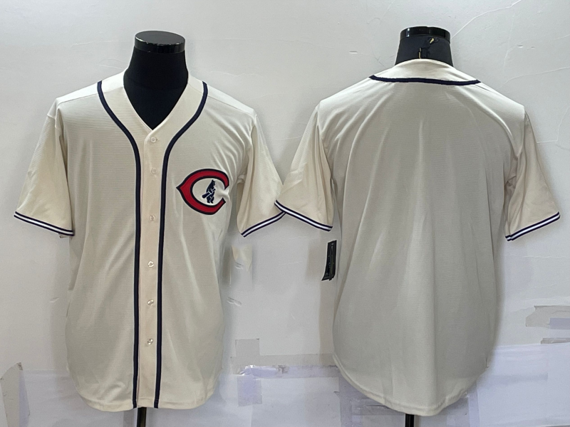 Chicago Cubs Blank Turn Back Clock Cooperstown Bas Limited Jersey - Cream