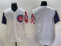 Independence Day V Chicago Cubs 2025 Blank Pinstripe Apor Premier Limited Jersey - White