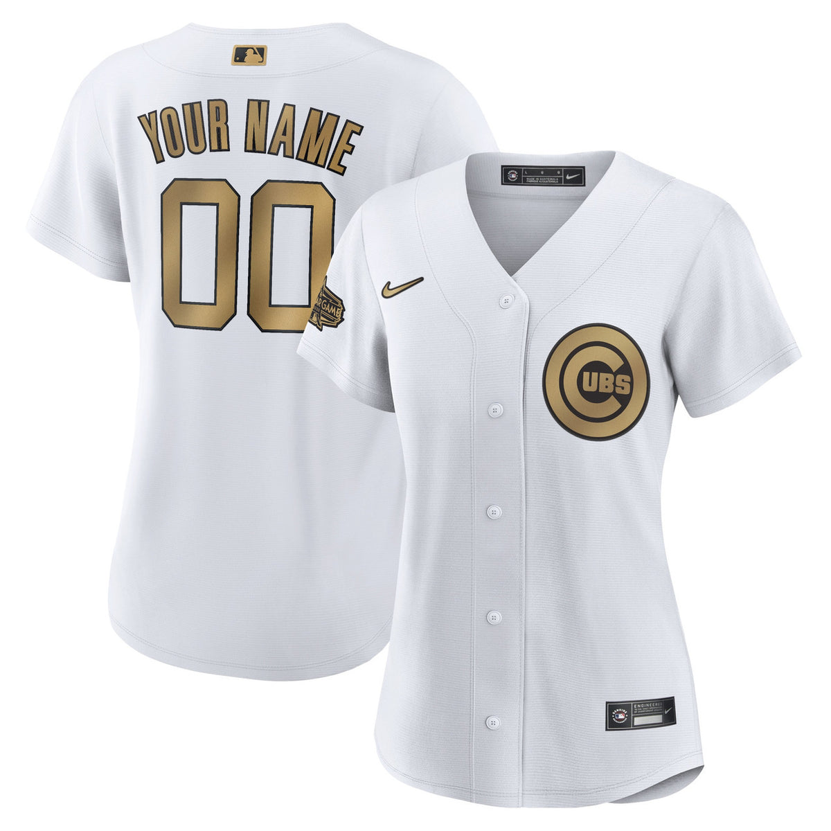 Chicago Cubs Nike Womens 2022 Star Game Limited Custom Jersey - White