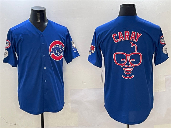 Harry Caray Chicago Cubs 'Holy Cow' Patch Limited Baseball Jersey - Royal