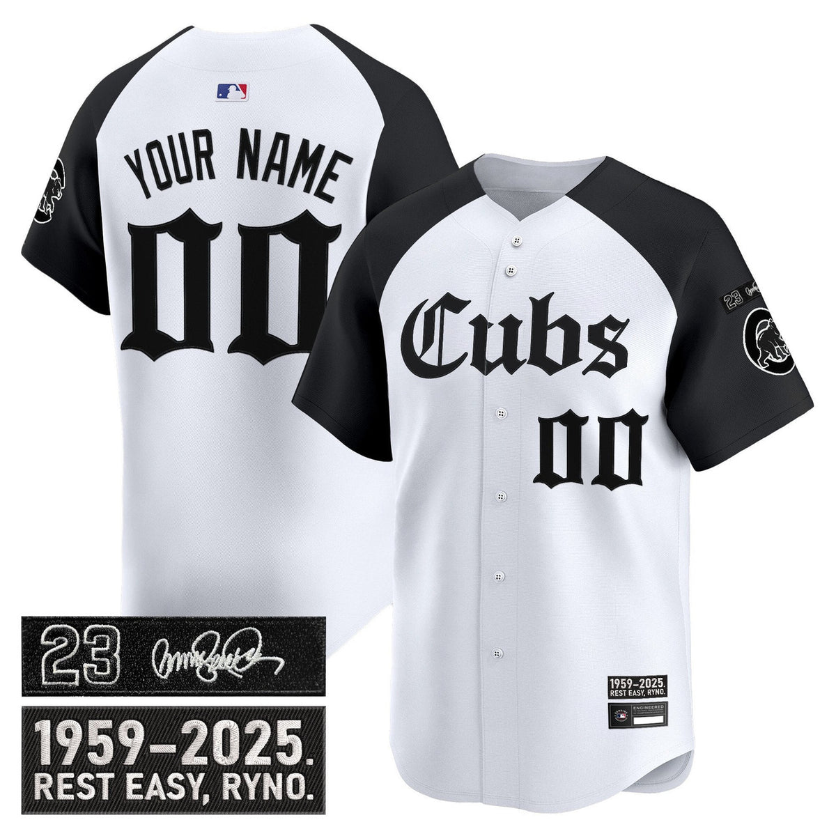 Ryne Sandberg #23 Chicago Cubs ' Tribute' Vapor Premier Limited Gothi Custom Jersey