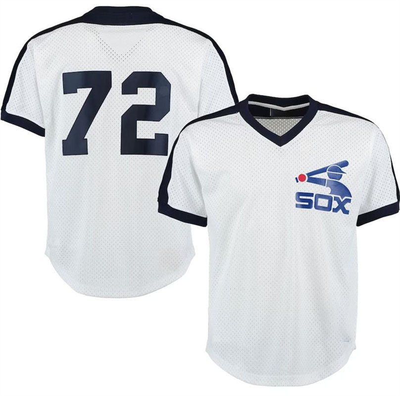 Carlton Fisk #72 Chicago White Sox Mitchell & Ness Cooperstown Mesh Battin Limited Jersey - White
