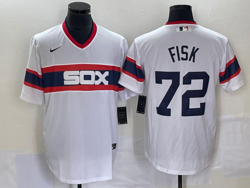 Carlton Fisk #72 Chicago White Sox Limited Throwback Jersey - White