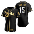 Nick Senzel #15 Cincinnati Reds Brandedition Black Gift Reds Fans Limited Jersey - Golden