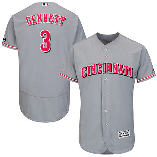 Cincinnati Reds #3 Scooter Gennett Flexbase Authentic Jersey - Grey