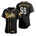 Luis Castillo #58 Cincinnati Reds Brandedition Black Gift Reds Fans Limited Jersey - Golden