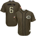 Billy Hamilton #6 Cincinnati Reds Salute To Service Limited Jersey - Green