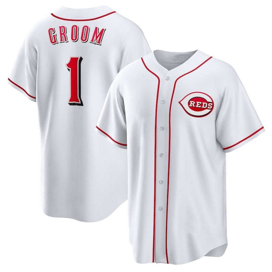 Cincinnati Reds #1 Groom Home Baseball Jerseys Limited Jersey - White