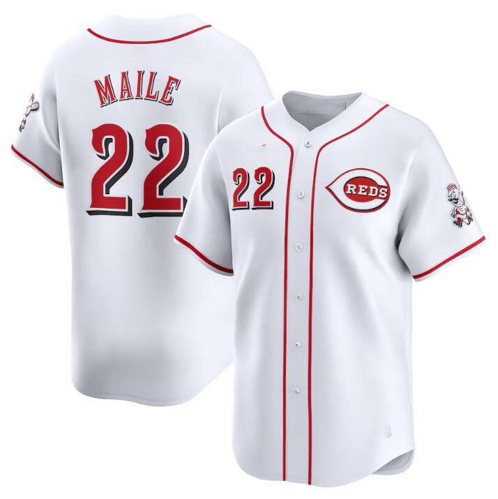 Luke Maile #22 Cincinnati Reds Home Limited Baseball Jersey - White