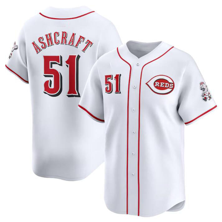Graham Ashcraft #51 Cincinnati Reds Home Limited Baseball Jersey - White