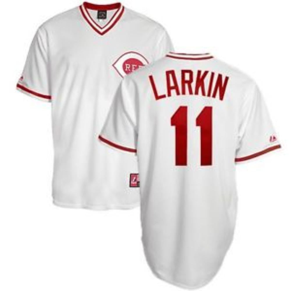 Barry Larkin #11 Cincinnati Reds Throwback Pullover Limited Jersey - White