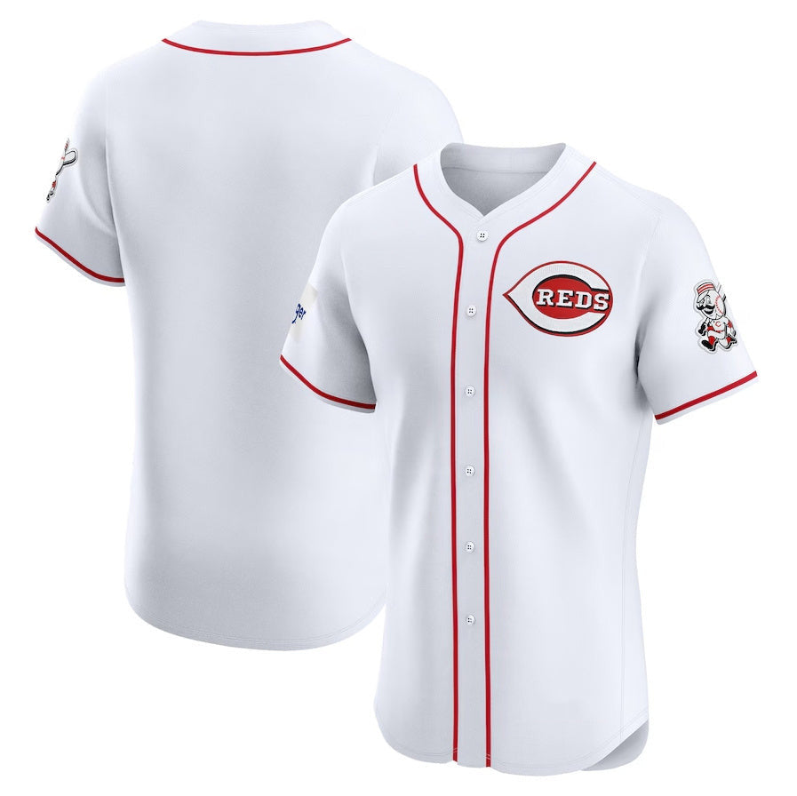 Cincinnati Reds Home Elite Patch Baseball Jerseys Jersey - White