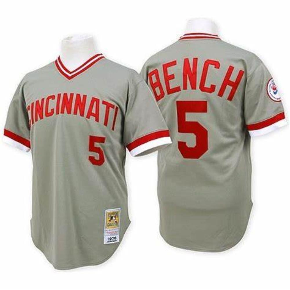 Johnny Bench #5 Cincinnati Reds 1976 Throwback Pullover Limited Jersey - Gray